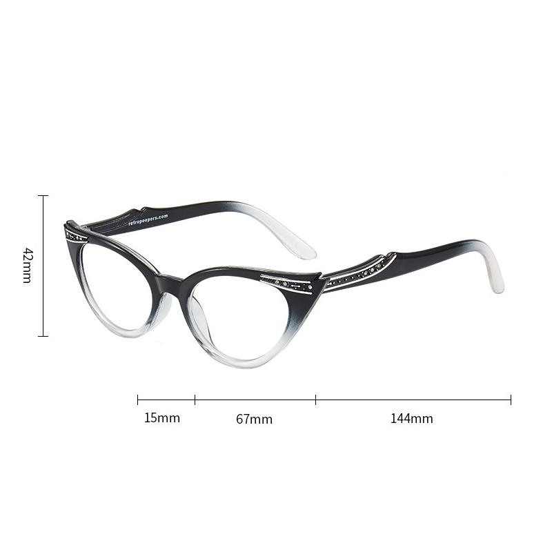 Mode Damen Cat Eye Lesebrille Neue Trendy Blau Licht Blockieren Weitsicht Brillen Rezept Presbyopie Brillen 0 + 1,5