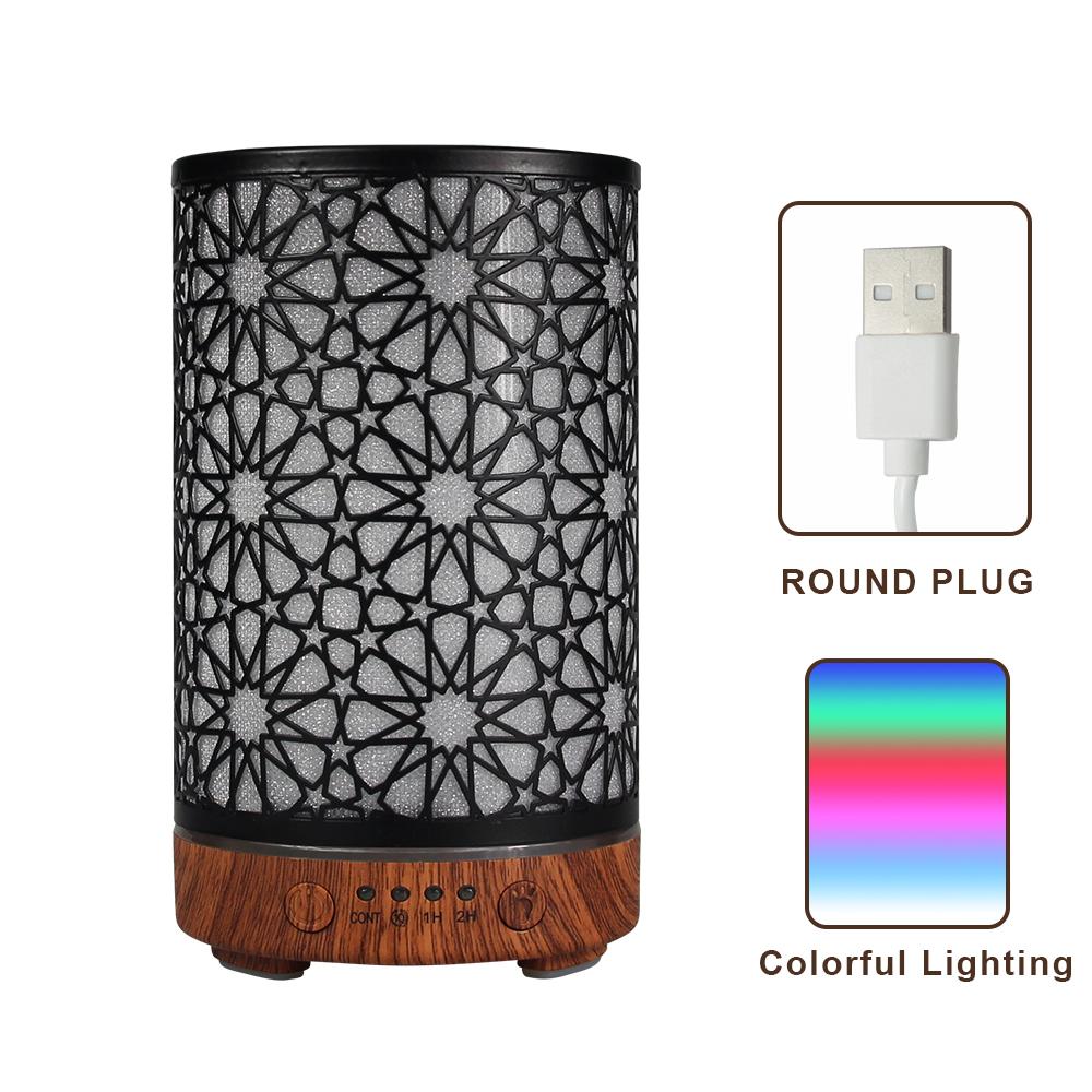 7-color LED Night Lights Bedroom Atmosphere Light 100ml Essential Oil Diffuser Hollow Star Ultrasonic Air Humidifier with Timer