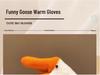 Creative Goose Wool Fingerless Gloves for Women – Warm Winter Velvet, Thick, Cold-Proof, Cute for Couples & Students
