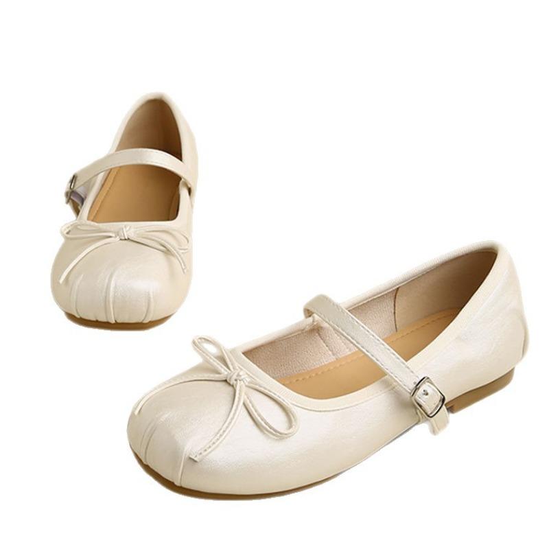 Rindsleder weiche Sohle ist nicht müde Damenschuhe Sommer flacher Mund flache Sohle Schuhe Ballerinas mit Rock Mary Jane Schuhe