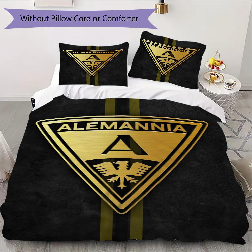Alemannia Aachen Pattern Bedding,Quilt Set Quilt Cover Pillowcase Home Birthday Gift(1 * duvet cover + 2 * pillowcase, without core)_lx