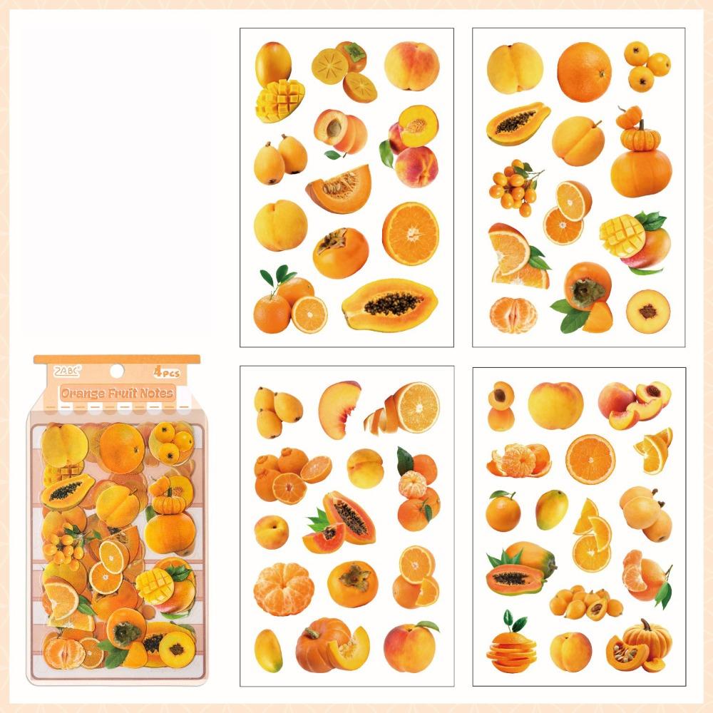 Fresh Cute Style Fruit Stickers Kawaii Style Creative DIY PET Stickers Fruit Theme Decorative Stickers Flat Stickers