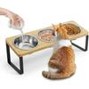 Raised Cat Bowl,3PCS Stainless Steel Cat Bowls with 15° Stand Tilted,Cat Food Station for Food and Water,Anti Vomiting,Elevated Cat Feeding Bowl