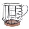 Coffee Capsule Storage Basket Cup Shape Black Iron and Pine Coffee Pod Holder for Coffee Bar