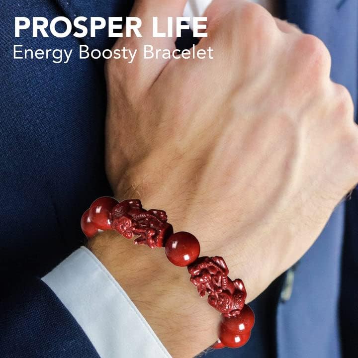 Zinnober Feng Shui Armband – Reichtum Schutz Amulett, Handgefertigtes Glücksbringendes Rotes Perlenarmband