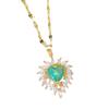 Small Feather Necklace Ethnic Style Retro Versatile Women'S Collarbone Chain Inlaid With Precious Stones Exquisite Jewelry