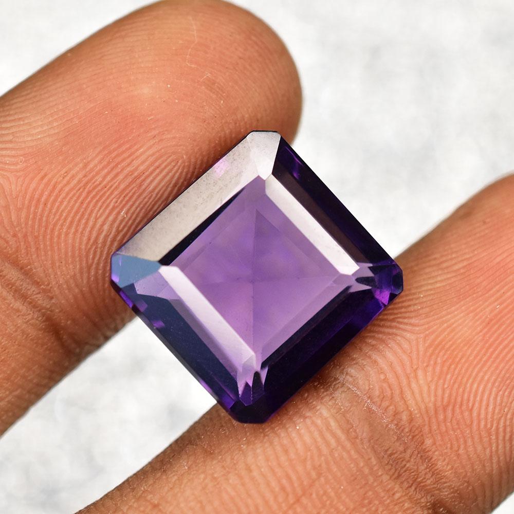 Natural Purple Tanzanite Loose Gemstone Square Cut 13.3 Ct Flawless for Jewelry Making and Crafts