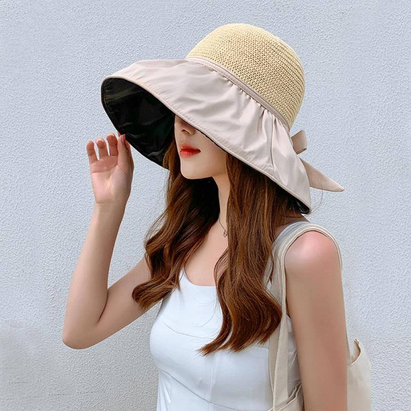 Sunshade Hat for Women In Summer Face Covering, Large Eave Sun Protection Fashionable and Versatile Empty Top Hat for Summer
