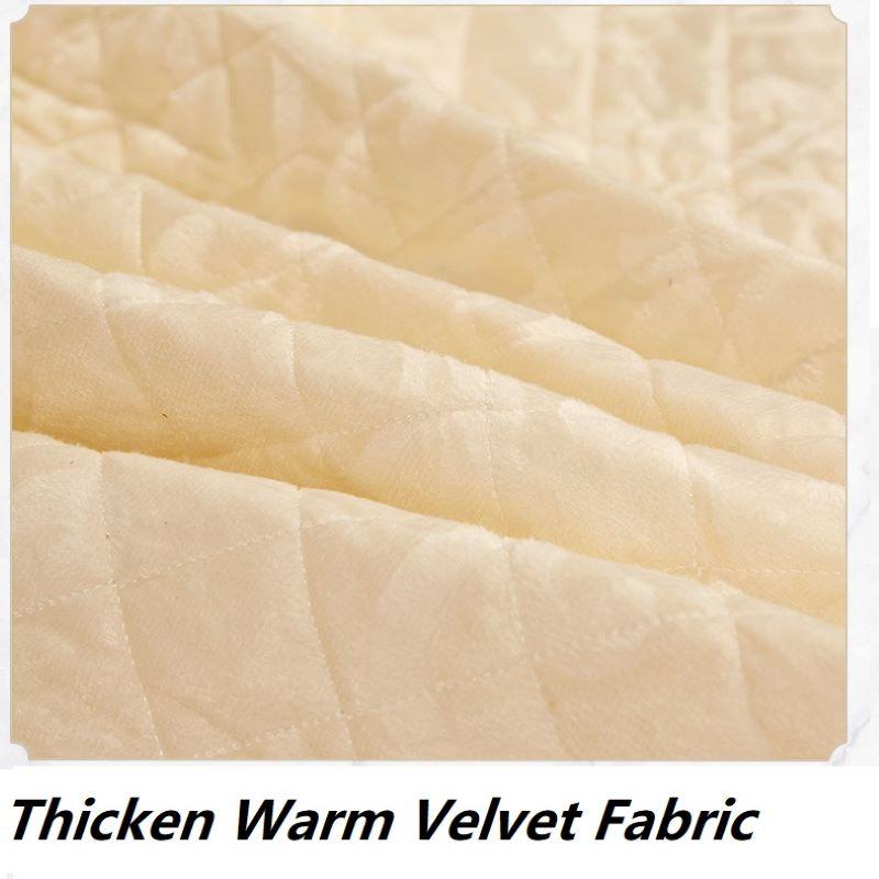 European Warm Thicken Plush Quilted Bed Skirt Soft Velvet Padding Cotton Bedspread Queen Size Bed Cover