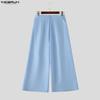 INCERUN Two Pieces Summer Men Lapel Neck Short Sleeve Cropped Tops and Pants Sets
