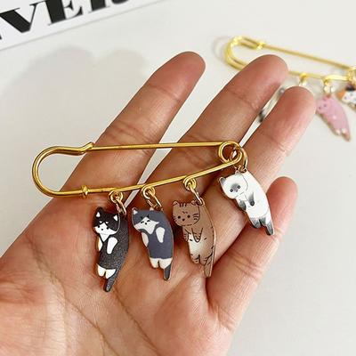 Anstecknadel, Kawaii-Emaille-Katzenbrosche, Zinklegierung, Cartoon-Rucksack-Zubehör