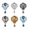 Trendy Clear Crystal Wedding Brooch Water Drop Shape Flower Design Bridal Brooch DIY Bridal Accessory Bridal Bouquet