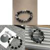 Schwarzes Achterball Geometrisches Metallknopf Armband Für Paare Und Männer