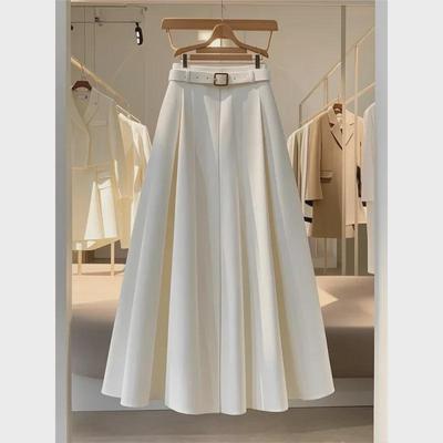 Eleganter cremefarbener Faltenrock mit hoher Taille für Damen, Kollektion 2025