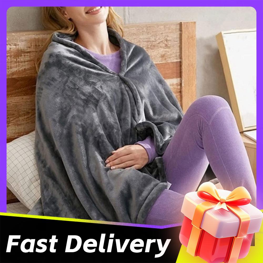 Portable Electric Heating Blanket USB Heating Shawl Blanket Powered Warmer Bed Heating Mat Winter Warm Heated Blanket Sofa Shawl