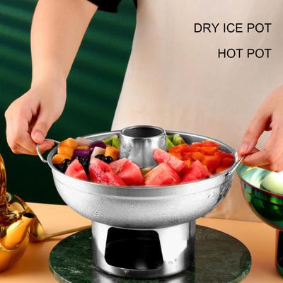 1PC Stainless Steel Charcoal and Dry Ice Hot Pot Portable Small One Person Pot for Milk Tea and Personal Hotpot