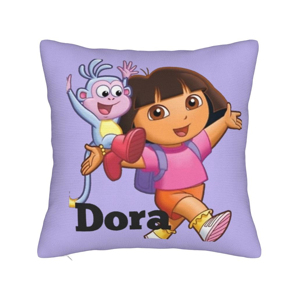 DDoras  and Boots Square Pillowcases Polyester Couch  Cushion Case Creative Decor Pillow Cover 4040