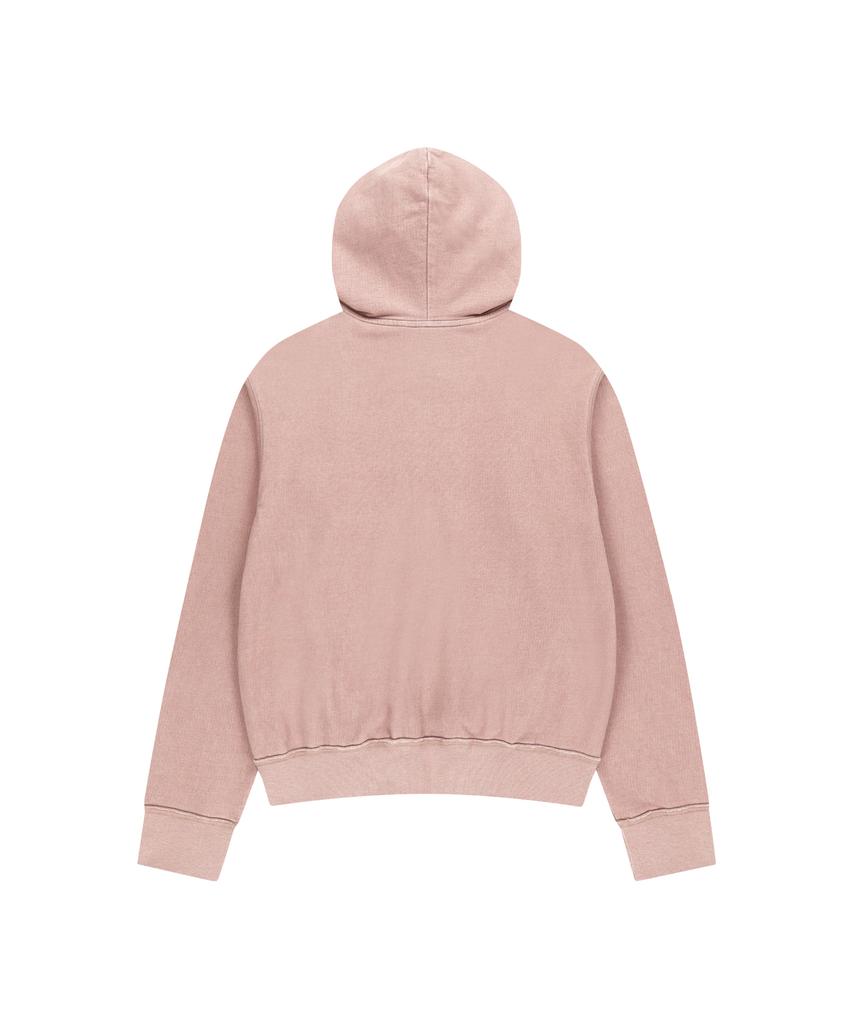 Aakam Logo Patch Zip-Up Hoodie (Pink)