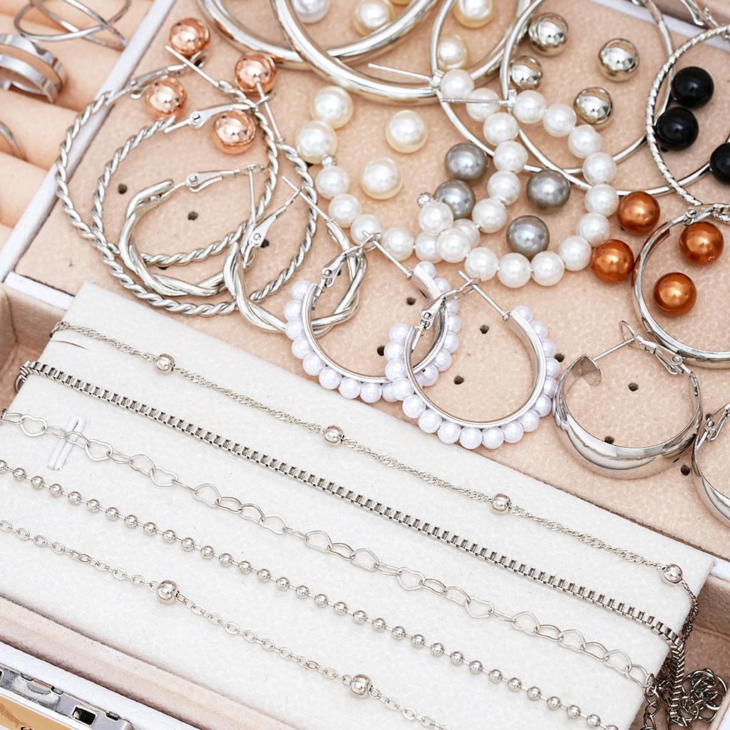 91 Pcs Elegant Vintage Jewelry Set Vintage Multi Layered Necklaces, Dangling Earrings, Rings, Bracelet for Women Gifts 2026 New
