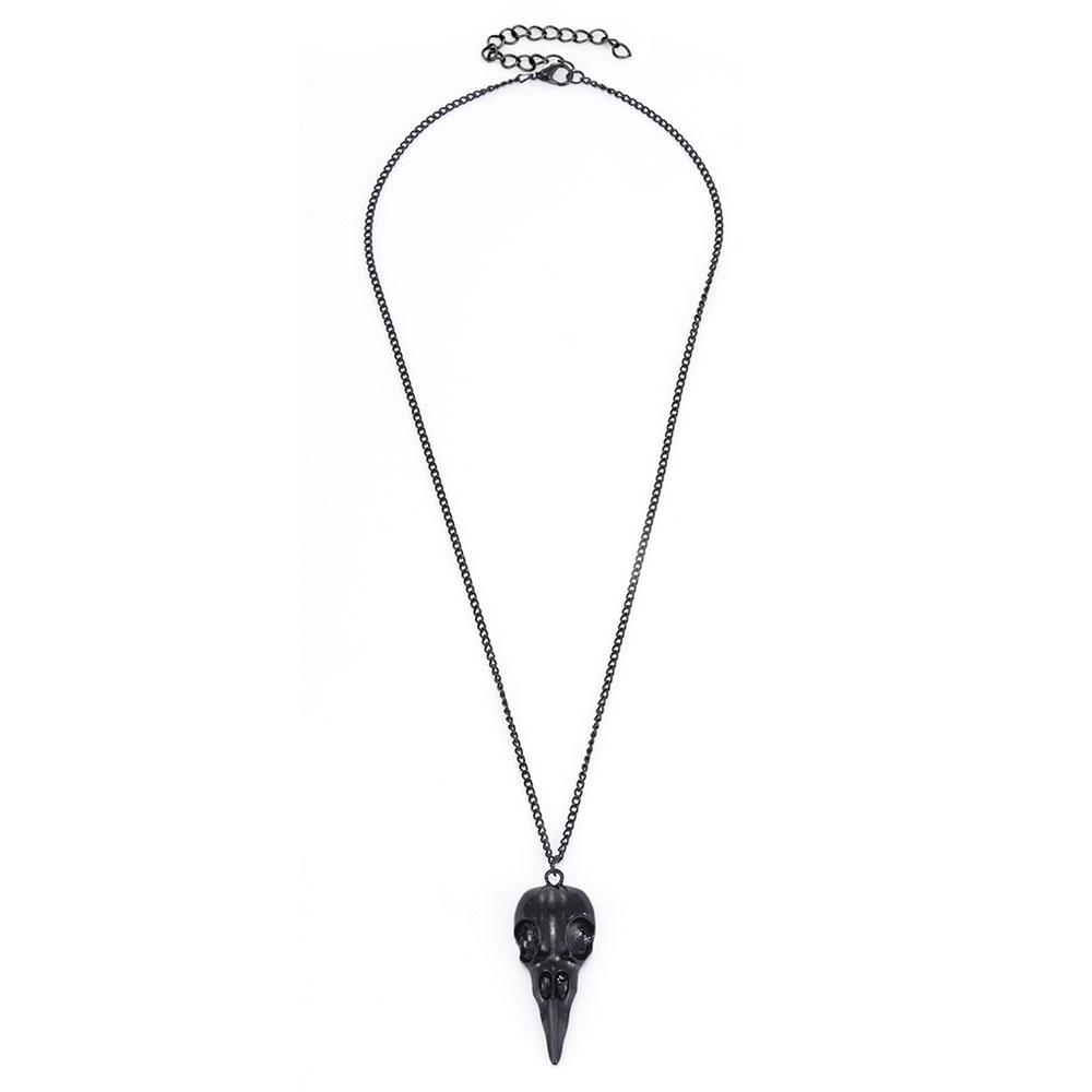 

Hot Selling Fashion Novelty Stereo Crow Head Skull Pendant Necklace Chains Christmas Present