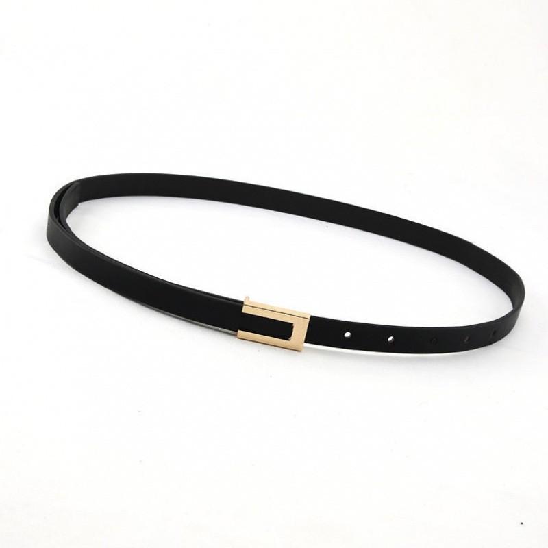 Sophisticated Black Womens Denim Pant Belt Adorned With Vintage Inspired Designs Buckle