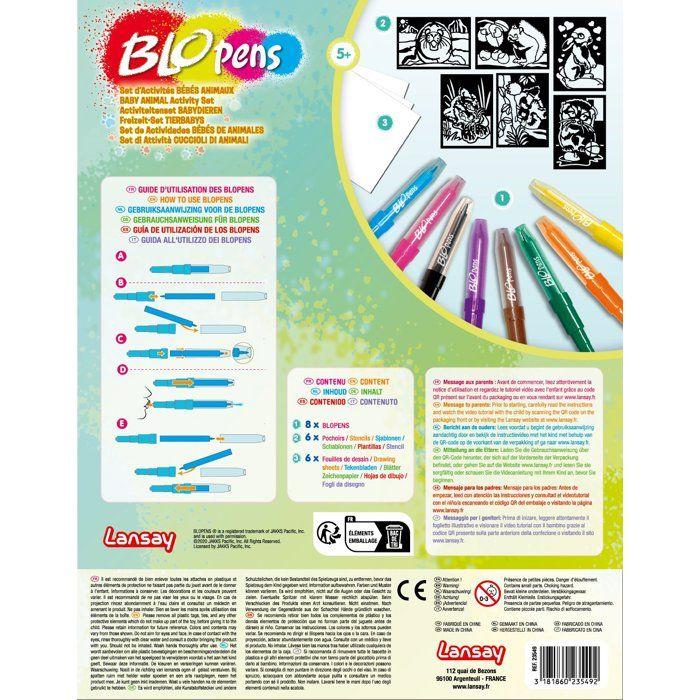 Set d'activités bébés animaux - lansay blopens® - pochoirs réutilisables - dès 5 ans