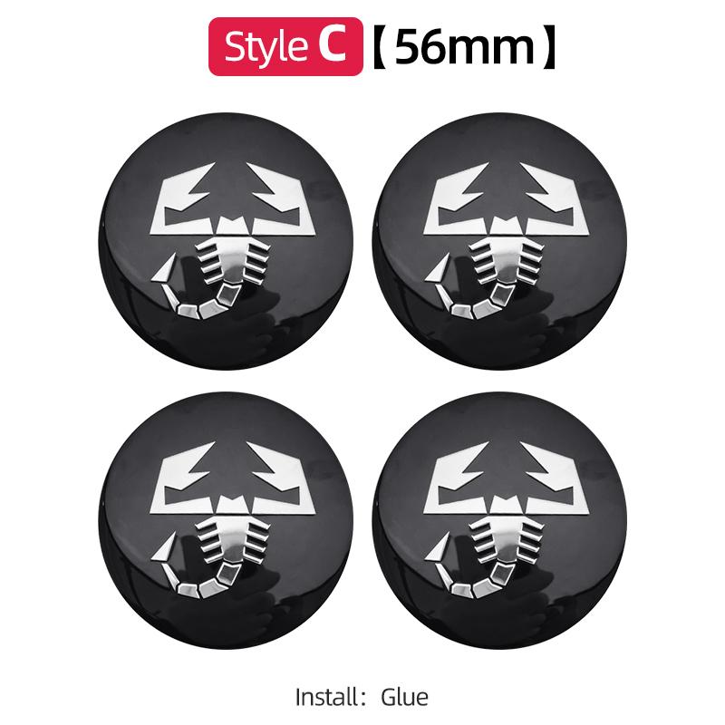 4pcs 56mm 60mm 65mm Car Wheel Center Emblem Hub Caps Stickers For 500 Punto Abarth Stilo Palio Bravo Doblo Aegea Strada