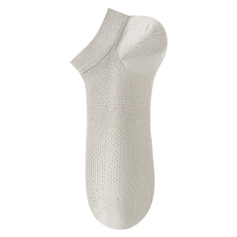 

Мужские короткие носки, летние невидимые носки, тонкие антибактериальные из шелка тутового дерева, влагоотводящие, дезодорирующие короткие сетчатые дышащие носки-лодочки 1 pair