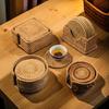 Hand-Woven Rattan Coaster & Non-Slip Table Mat Set: Heat-Resistant Placemats for Water Cups, Teapots, Bowls, Plates & Dining Tables.