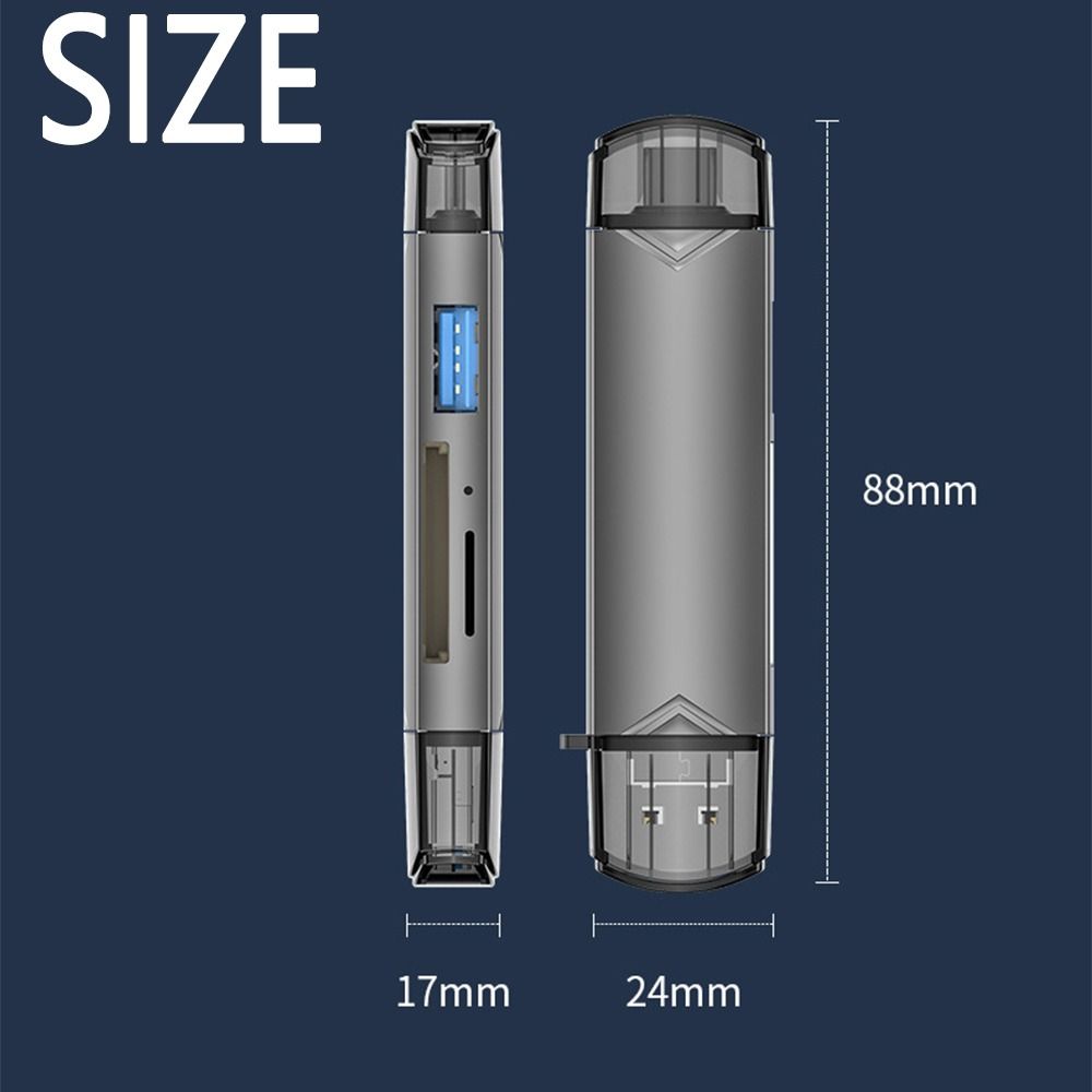 Type C Multi-card Writer Adapter USB 6 In 1 OTG Adapter for Laptop Accessories