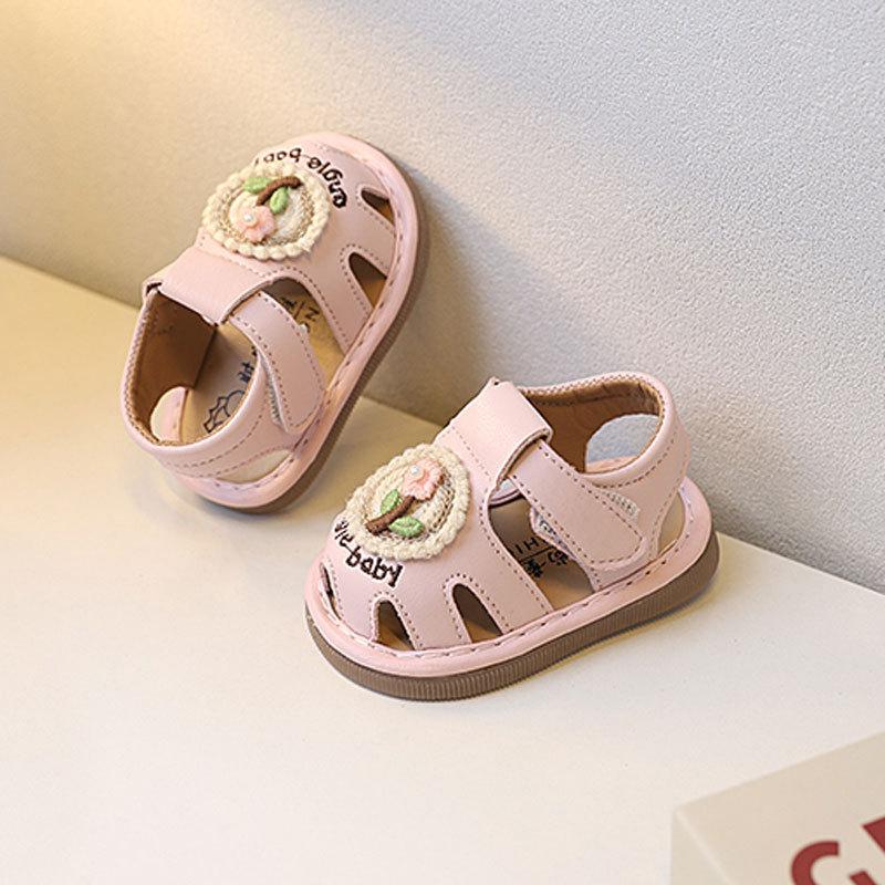 Summer Baby Girl Toddler Shoes With Soft Sole And Flower Design For Indoor Outdoor Play
