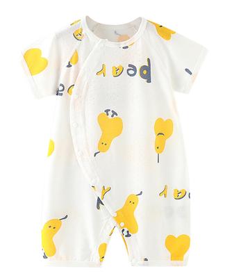 Short Open Baby Bamboo Baby [Hapipana] Romper, Sleeve, Summer, Front, Clothes, Bodysuit, Coverall, Newborn, Underwear, Boys, Girls, Mesh, Fiber,