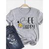 Print T Shirt Short Sleeve Flower Vintage Cute 90s Summer Top Fashion Clothes Women Clothing Gray Basic Tee Graphic T-shirt
