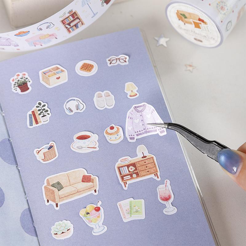 JIAMEI 35mm * 2m Sweet Healing Life Series Ins Die Cut Tape DIY Diary Scrapbook Planner Handbook Aesthetic Decoration Supplies