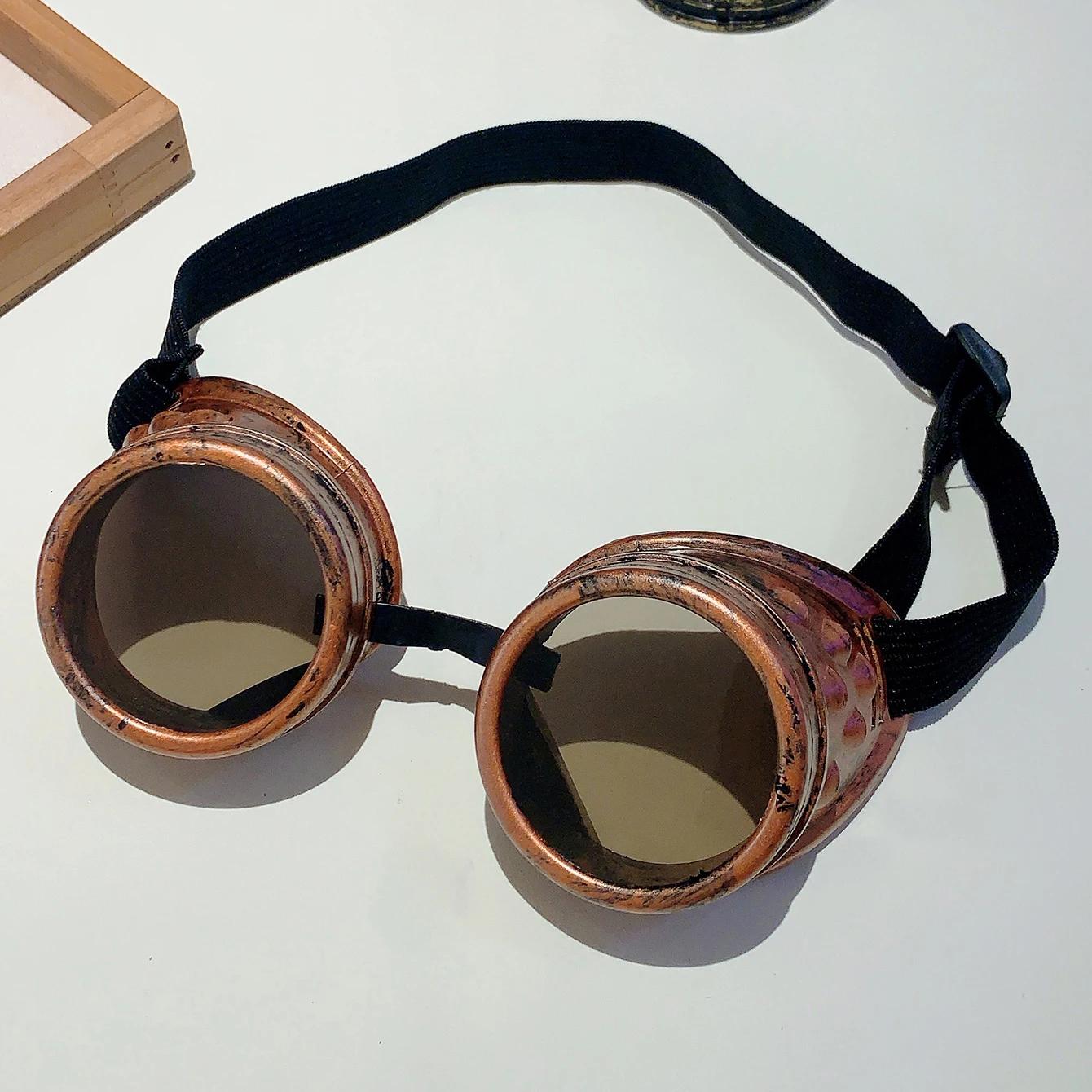 

KAMMPT Retro Punk Steam Goggles for Kids Halloween Party Cosplay Stylish Child Sun Glasses Cool Shades Gift without case