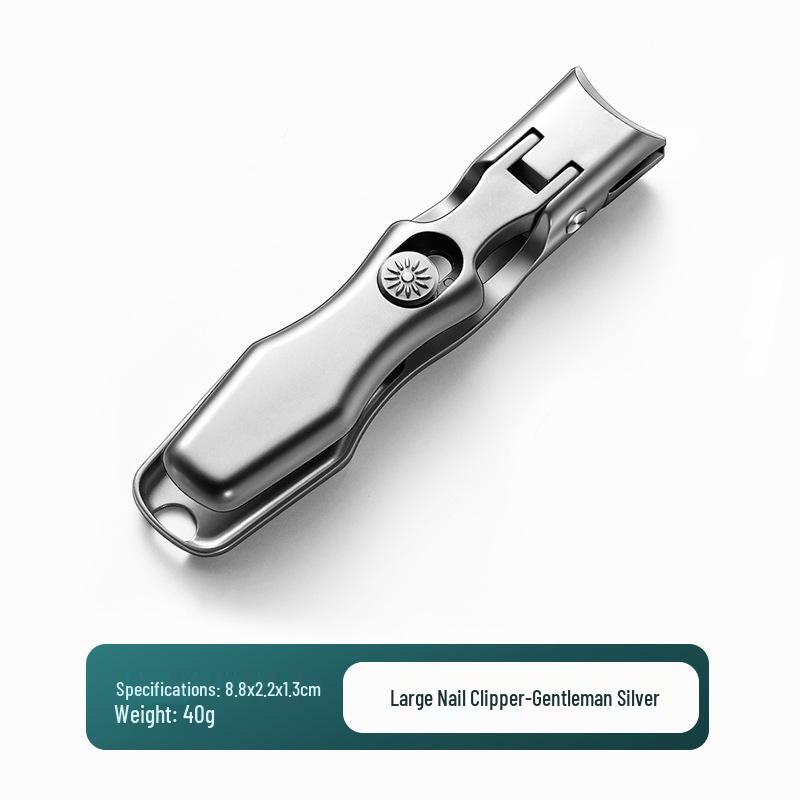 Anti-Splash Self-Locking Nail Clippers for Thick Toenails, Large Opening, 3CR13 Steel