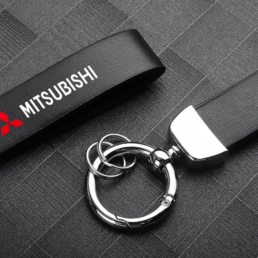 Universeller Leder Auto Schlüsselanhänger Halter Auto Zubehör für Mitsubishi Pajero Sport Mirage Outlander L200 Xpander MPV