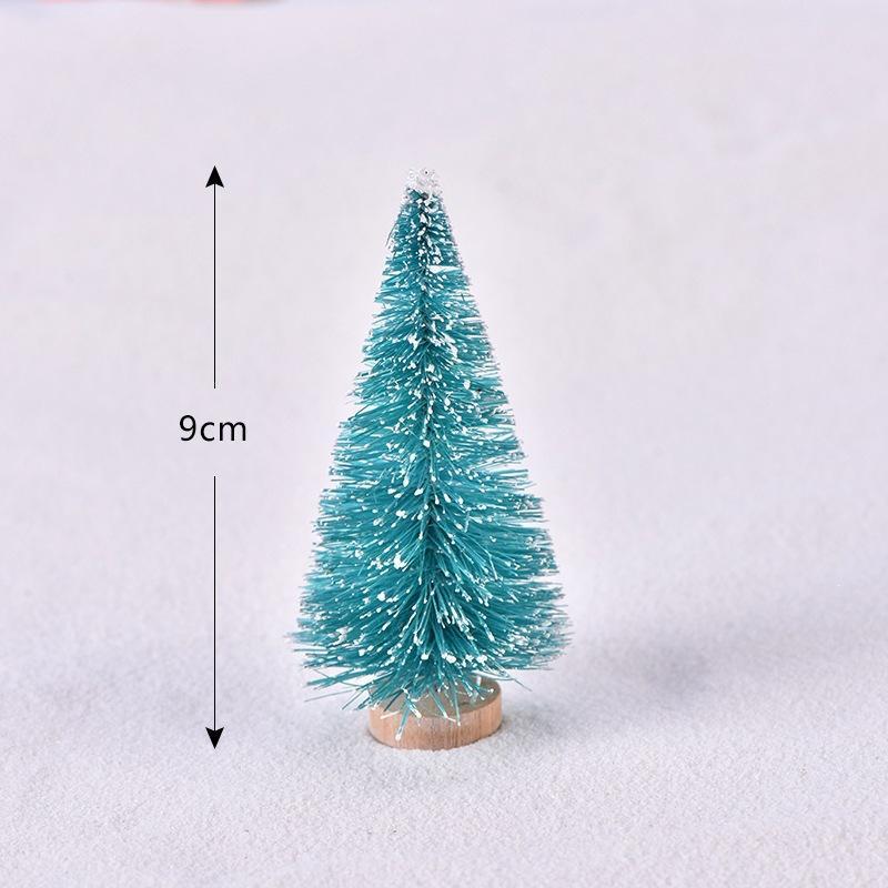 Mini Christmas Tree Ornament With Snow Frosted Design Cute Figurines For Tabletop Holiday Party Decor