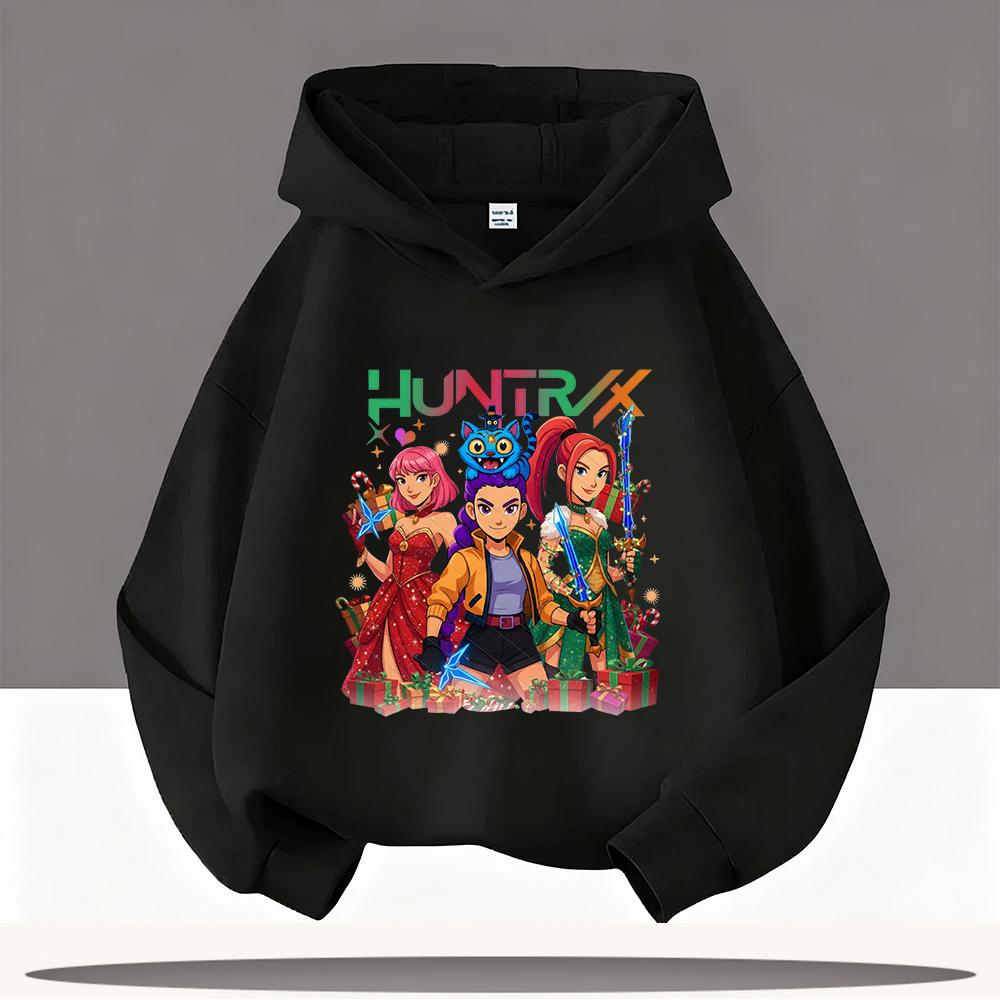 KPop Demon Hunters Autumn Kids Hoodie Cartoon Character Boys Girls Casual Christmas Present Comfy Hoodie