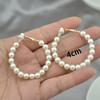 Fashion Exaggerated White Pearl Clip on Earrings Non Pierced for Women Elegant Large Trend Circle Hoop Earrings Party Jewelry