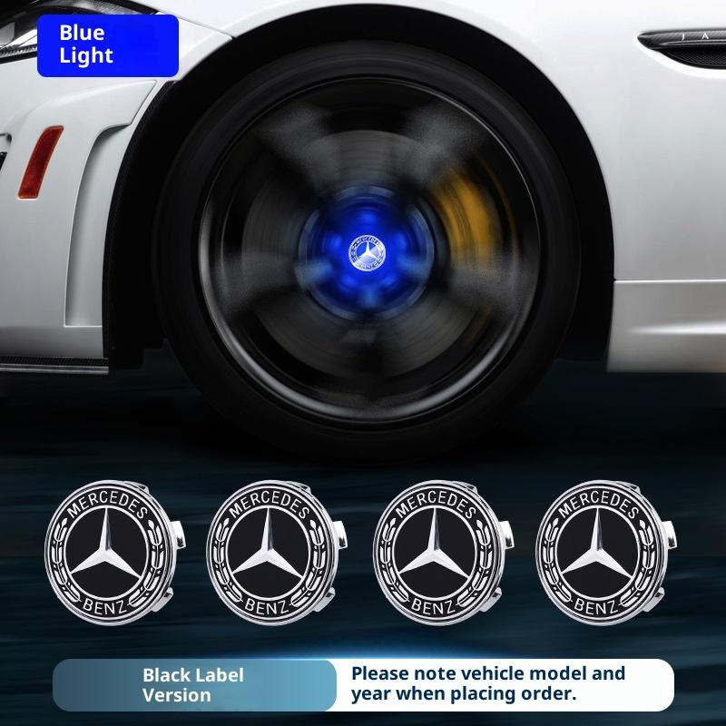 4 pieces 75mm suitable for Mercedes Benz W204 W205 AMG E210 E214 W222 magnetic levitation LED lighting hub cap lights SP3