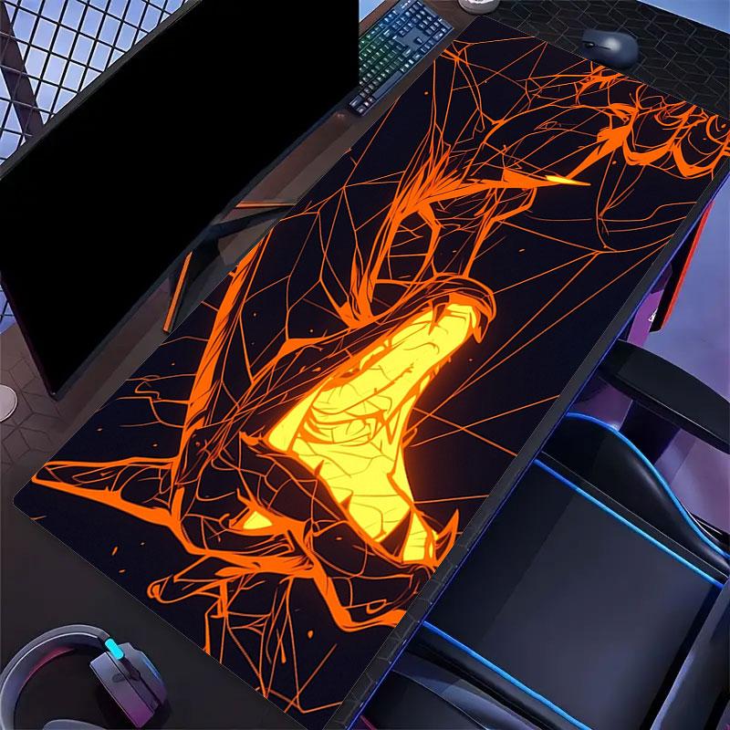 Charmander Mouse Pad, Large Gaming Desk Mat, Non-slip XXL Mousepad for Laptop & Tablet, Mini PC Playmat with Stitched Edges