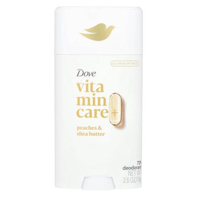 Vitamin Care+ Deodorant, Peach & Shea Butter, 74G(2.6Oz)
