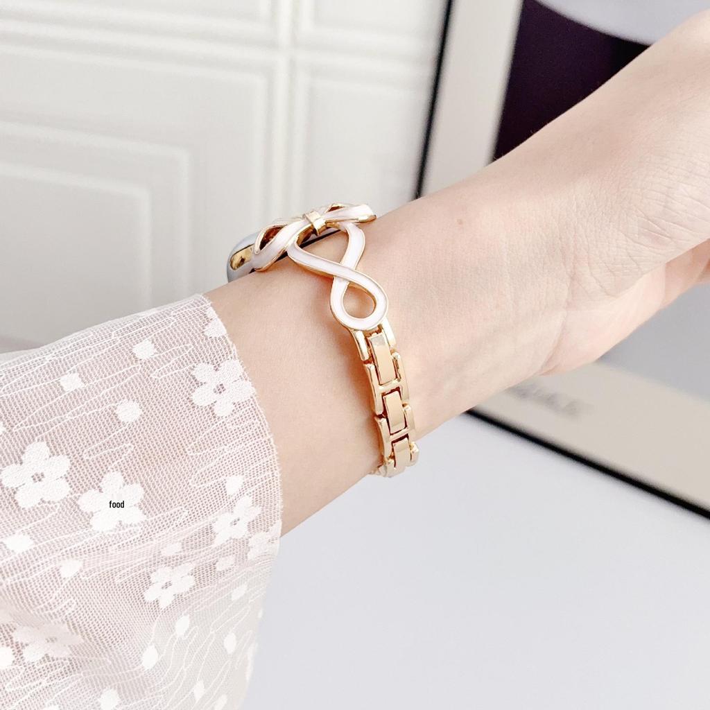 Compatible Strap for Huawei GT6, Xiaomi 9Pro, and Apple iWatch 9876SE: Drip Oil Bow Chain Style