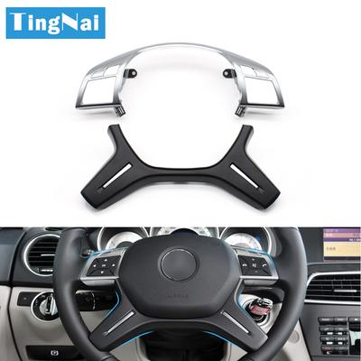 Araba Gümüş direksiyon kılıfı Trim Paneli Değiştirme Mercedes Benz CEM ML GL GLS G Sınıfı W204 W212 W166 W463