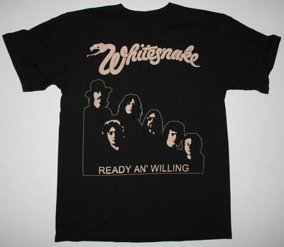 WHITESNAKE READY AN' WILLING Hombres Negros S-234XL E504 Camiseta Unisex