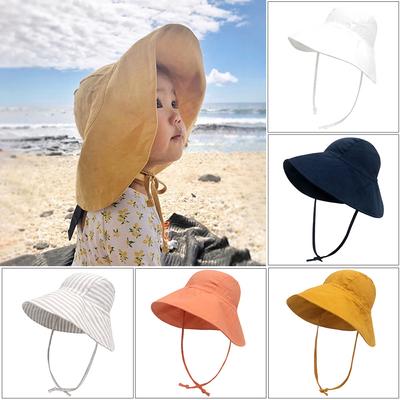 Baby SunHat Summer Boys Girls Bucket Hat Kids Cotton UV Travel Hats Child Big Brim Outdoor Beach Caps Fashion Casual Panama Cap