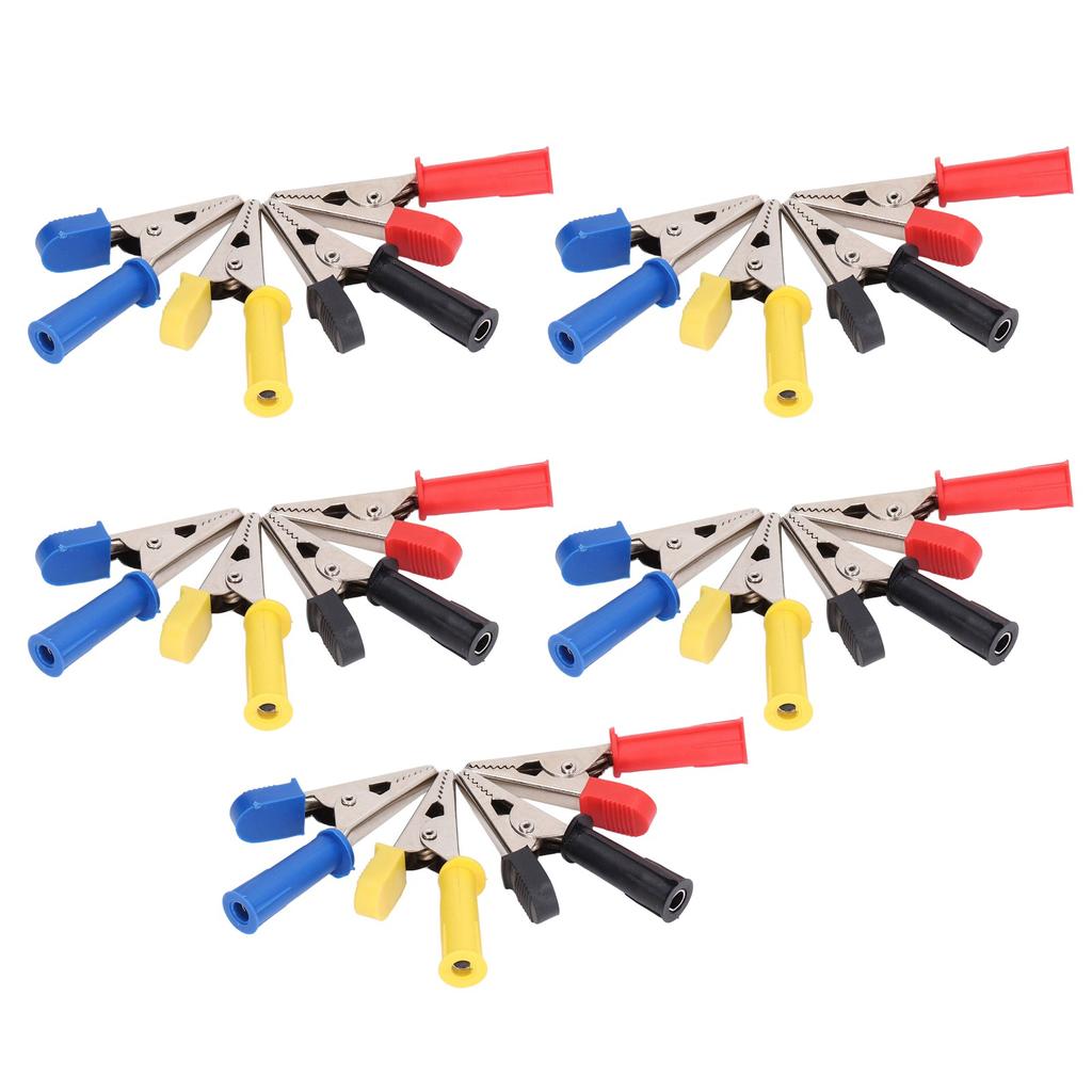 5Set Test Leads Clips Brass PVC Car Battery Charging Tests Clamp with 4mm Jacks for Wires