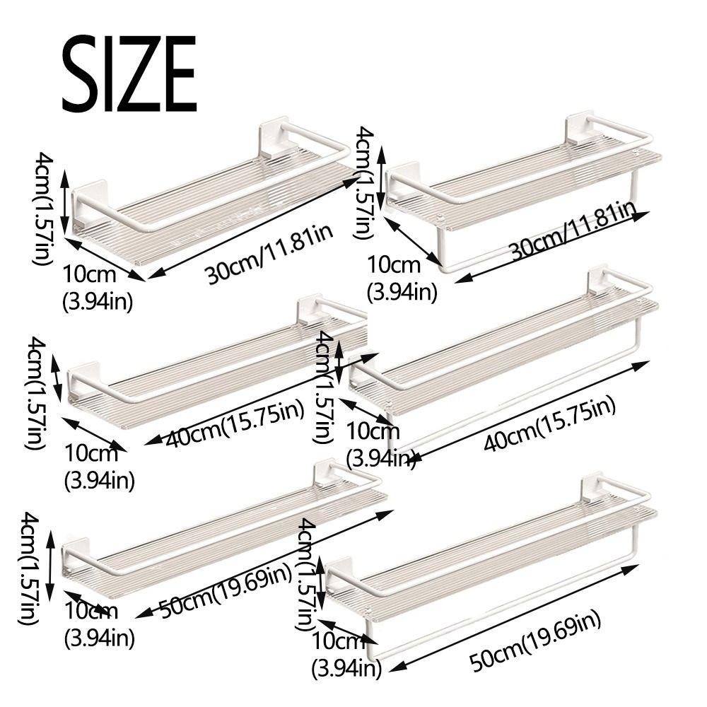 Wall Mounted Acrylic Shower Shelf Stainless Steel Storage Organizer Rack Shower