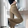 Women's High-Waist Black Flared Suit Pants - Slim Fit, Wide Leg, Spring 2024 Collection